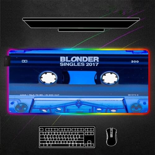 Gaming Mouse Retro Record Cassette Mat Gloway MousePad Led Deco Gaming Lights Slipmat Rgb Rug Setup Gamer Decoration Pc Gamer