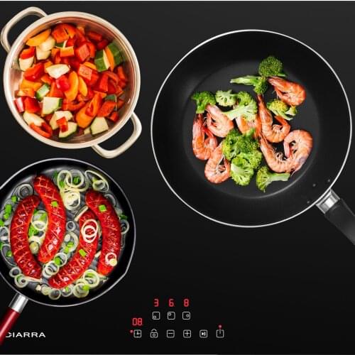 CIARRA CBBIH3 Induction Hob 3 Zones Built-in Cooker,Tempered Glass with Sensor Touch Control Child Safe Lock