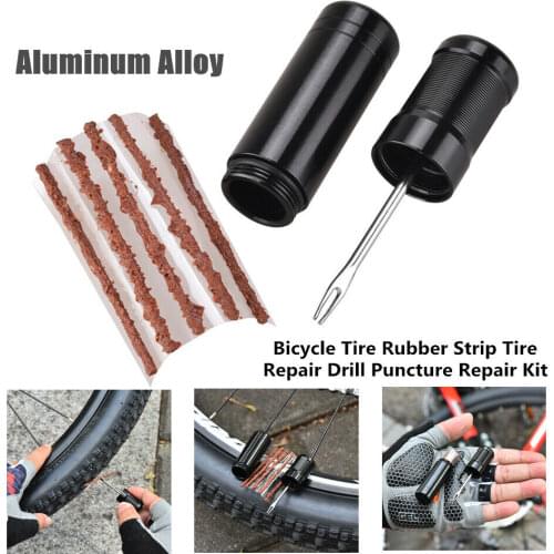 Bicycle Tubeless Tire Repair Tool Tyre Puncture MTB Road Bike Urgent Tire Repair drill Kit With Rubber Stripes Restore Set Tools