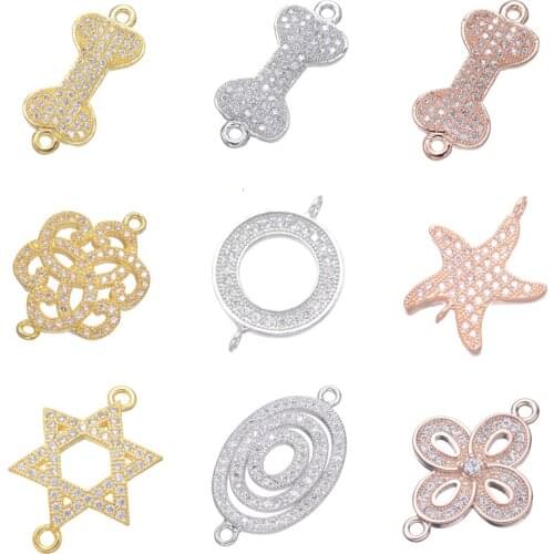 Juya DIY Kids Jewelry Accessories Supplies Handmade Metal Connector Dog Bone Charms For Women Fashion Bracelets Earrings Making