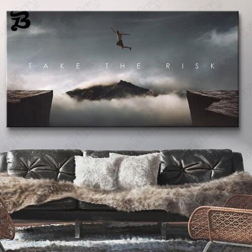 Quote Art Canvas Painting Take The Risk Posters and Prints Direction Is More Important Than Speed Wall Pictures for Home Decor