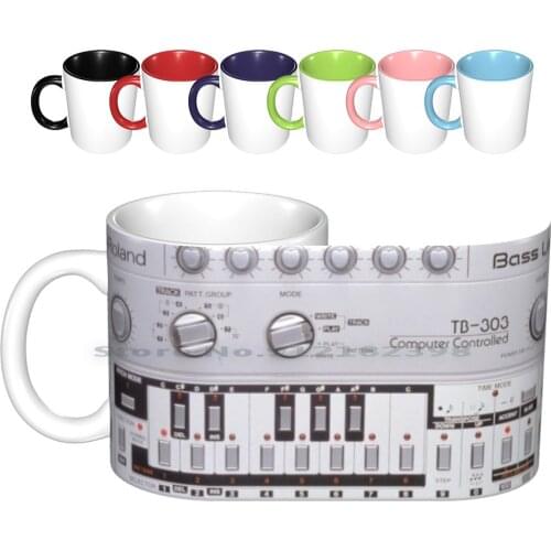 Roland Tb-303 Ceramic Mugs Coffee Cups Milk Tea Mug Tape Recorder Reel To Reel Machine Vintage Analogous Music Experimental