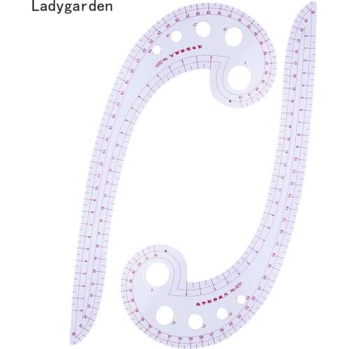 2PCS Comma-shaped Curve Ruler for Patchwork Inner Scale Sleeve Curve Ruler Making Clothes DIY Tools Sewing Tools Accessories