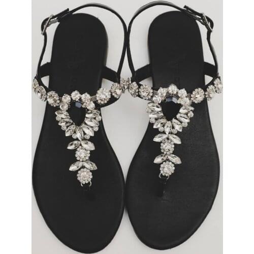 Lavion Womens Genuine Leather Black Daily Stone Sandals Indispensable Womens Sandals Model of the Summer Season