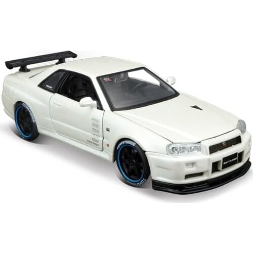 Maisto 1:24 Nissan Skyline R34 GT-R Highly-detailed die-cast precision model car Model collection gift