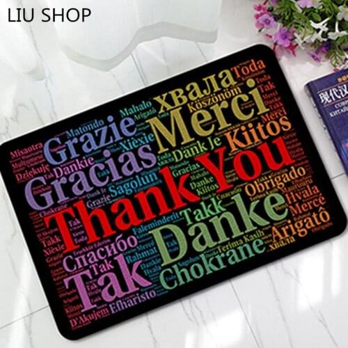 LIU doormat multilingual welcome goodbye mat floor rug hallway pad felt printing rubber antiskid mat ultra-thin Carmen carpet