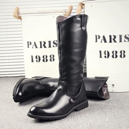 Mens Military Parade Boots pu Boots Boots Boots Cowboy Boots Retro Fashion Knight Hose Military Boots Riding Boots