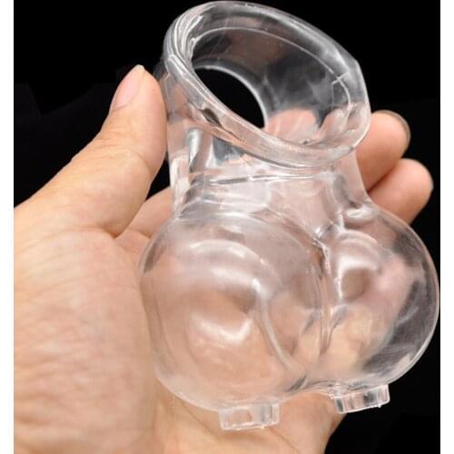 Soft Stretchable Ball Stretcher Scrotum Restraint Bag Testicle Snap Ring Delayed Ejaculation SM Passion Adult Sex Toys For Women