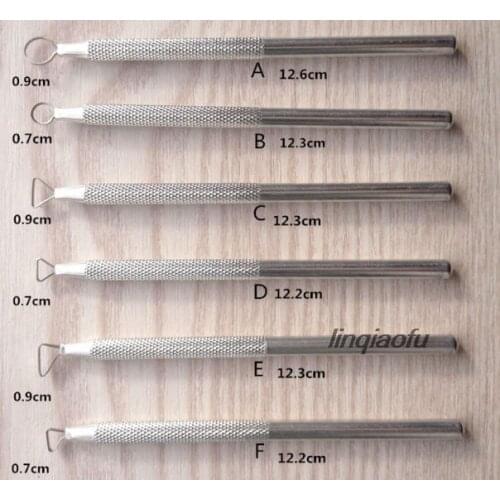6-piece set of metal handle clay small scraper American soil carving clay pottery sculpture tool