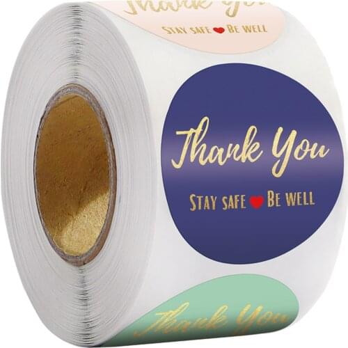 100-500pcs Thank You Stickers Seal Labels 1inch Gold Foil Paper Decoration Sticker For Handmade Wedding Gift Stationery Sticker