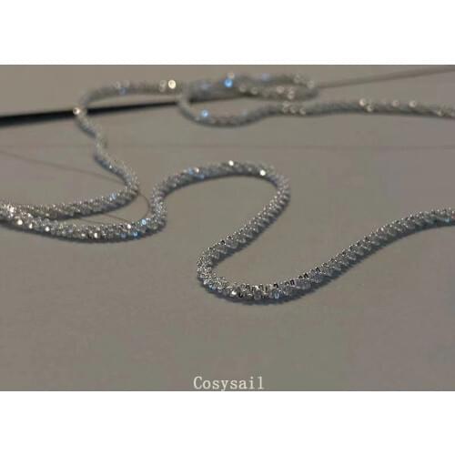 Cosysail 2021 New Fashion Simple Gypsophila Shiny Chain Necklace for Women Egirl Minimalist Party Jewelry Gift