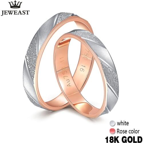18K Gold Ring Pair Ring Lovers Couple Simple and Elegant Male Female solid AU750 Wedding propose got engage hot sale new trendy