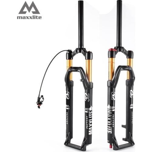 26/27.5 29" MTB Mountain Bike Suspension Air Fork 100x9mm QR Quick Release Golden Tube Magnesium with Manual or Remote Lockout
