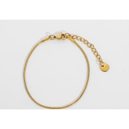 Gold Plated Stainless Steel Snake Chain Stacking Bracelet For Women Minimalist Geometric Wrist Bracelet Jewelry Gifts