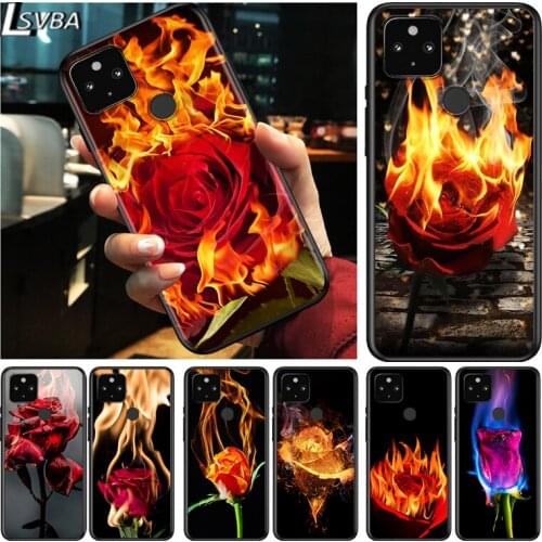 Beautiful Red Roses Shockproof Cover for Google Pixel 5 4 5A 4A XL 5G Black Phone Case Shell Soft Fundas Coque Capa