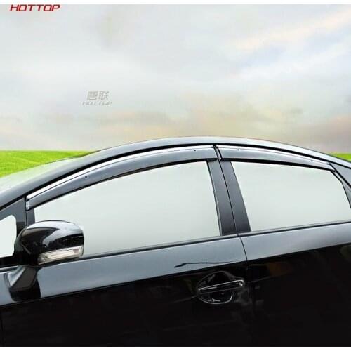 Clear Plastic Window Visor Vent Shades Sun Rain Deflector Guard For Toyota PRIUS 2012-2015