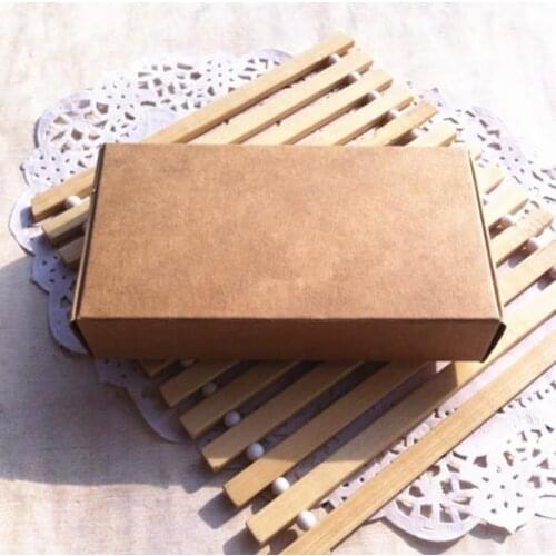 12.4*6.2*2cm 50pcs/lot Blank Brown Carton Kraft Box DIY Craft Gift Packing Boxes, Handmade Soap Candy Storage Aircraft box