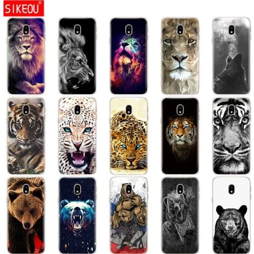 Silicone phone Case For Samsung Galaxy J3 2017 J330F J3 Pro 2017 Case for Samsung J3 2017 J330 wolf tiger lion Leopard bear