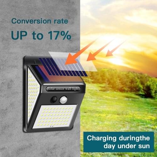Powered Outdoor Wall Lamp Motion Sensor Street Light Solar Light SMD2835 150 Led 10W Built in Battery Sunlight Waterproof IP65