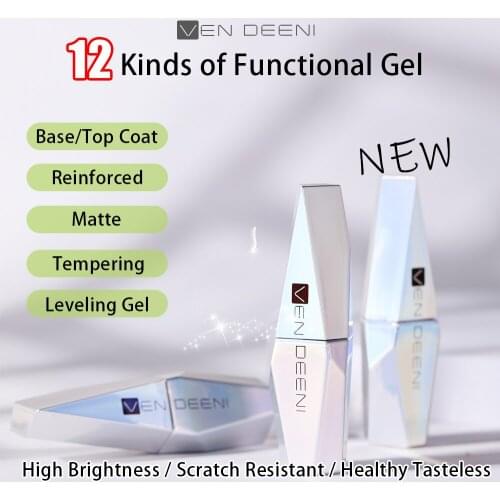 Vendeeni Base Coat Tempering Matte Top Coat Leveling Gel Reinforcing Gel Foil Transfer Gel Blossom Gel Nail Art Functional Gel