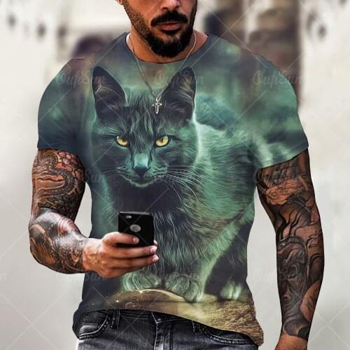 Spring And Summer Version Of Creative Cat Fine Plain Cloth Casual Plus Size Compassionate Shirt Underwear Dark Slim Inner Wear