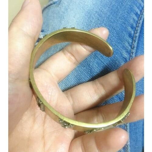 Vintage style women cuff bangle fashion letter star bracelet retro open bangle luxury brand jewelry