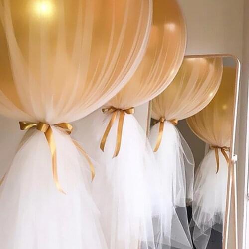 20inch Balloons Clear Balloon with Tulle Yarn Mesh for Wedding Decoration Birthday Decor Baby Shower childrens party decoration