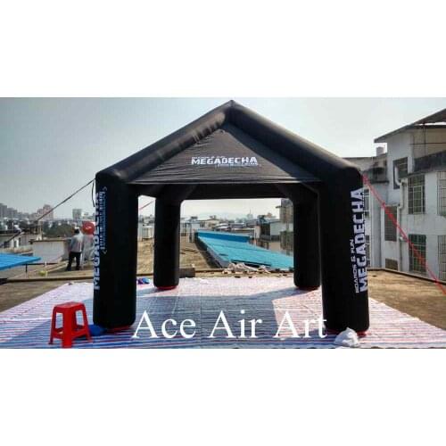 High quality black color square air tent inflatable advertising tent with logo for promotion