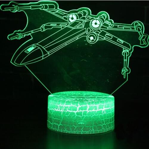 Star Wars X fighter theme 3D Lamp LED night light 7 Color Change Touch Mood Lamp Christmas present Dropshippping