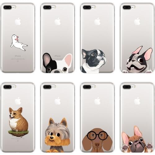 TPU Back Cover For iPhone X XR XS MAX 8 7 6S 6 S Pug Dog French Bulldog Silicone Soft Case For iPhone 8 7 6S 6 S Plus Phone Case