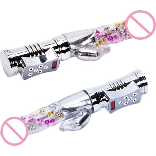 Female G Spot Vagina Massage Vibrator Telescopic Transfer Beads Vibration Clitoris Stimulation Massager Sex Products For Women