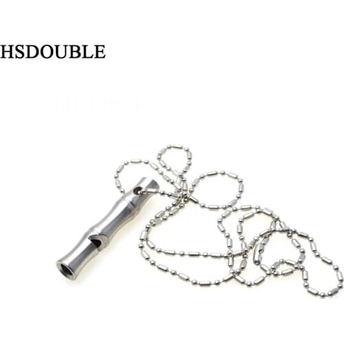 1pcs High Decibel Ttanium Alloy Outdoor Emergency Survival Whistle Chain Cheerleading Whistle Multifunction Tool