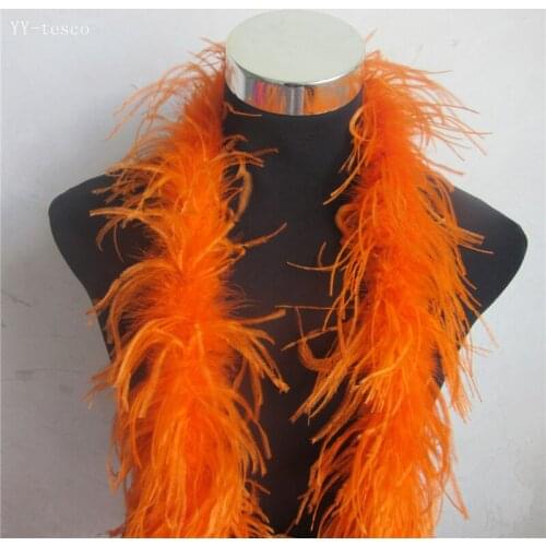 20 Meter/Lot Orange ostrich feather boa skirt Costumes/Trim for Party/Costume/Shawl/Craft feather Boa in wedding decorations