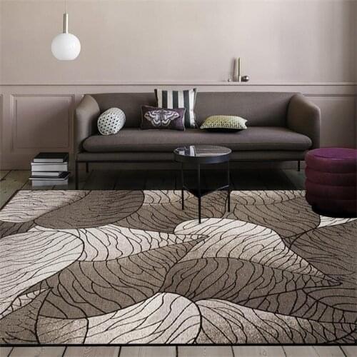 200*300cm Fashionable Modern Simple Nordic Dark Fallen Leaves Bedroom Living Room Door Mat Non-slip Bedside Carpet Floor Mat