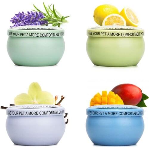4pcs/set Natural Soy Wax Candle Pet House Odor Eliminator Non-toxic Scented Candles Lavender Lemon Eliminator