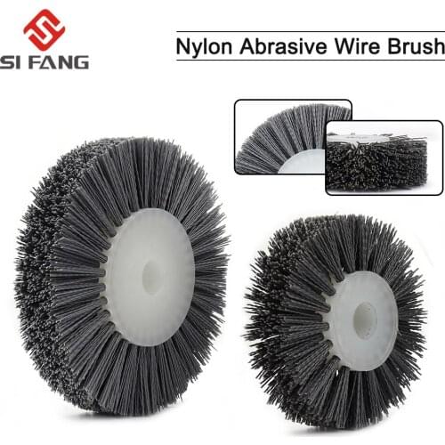 6/8" Nylon Abrasive Wire Polishing Wheel for Wood Furniture Metal Grinding Polishing Abrasive Wire Brush Grinder 120/180 Grit