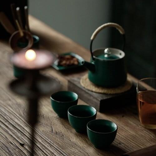 Tea Cup Master Cup Single Cup Household Small Cup Kung Fu Tea Set Ceramic Stoneware Round Mouth Retro Creative Smelling Cup 45ml