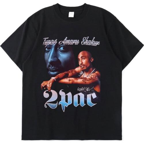 Tupac 2pac Black Tshirt Shakur Hip Hop T Shirts Makaveli Rapper Snoop Dogg Biggie Smalls Eminem J Cole Jay-z Savage Hip Hop Rap