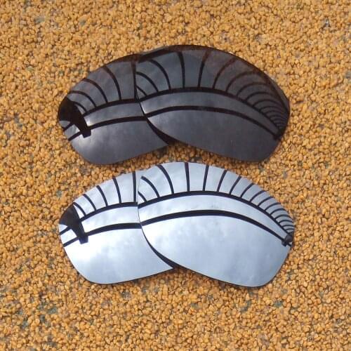Black & Silver Mirrored Polarized Replacement Lenses for Pit Bull Frame 100% UVA & UVB