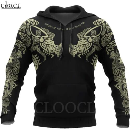CLOOCL Viking Tattoo 3D Print Men Hoodies Harajuku Fashion Hooded Sweatshirt New Autumn Hot Selling Unisex Street Hoodie