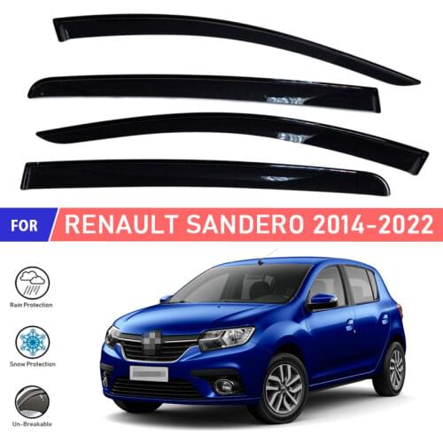 Window deflectors for Renault Sandero 2014- car window deflector wind guard vent sun rain visor cover car styling