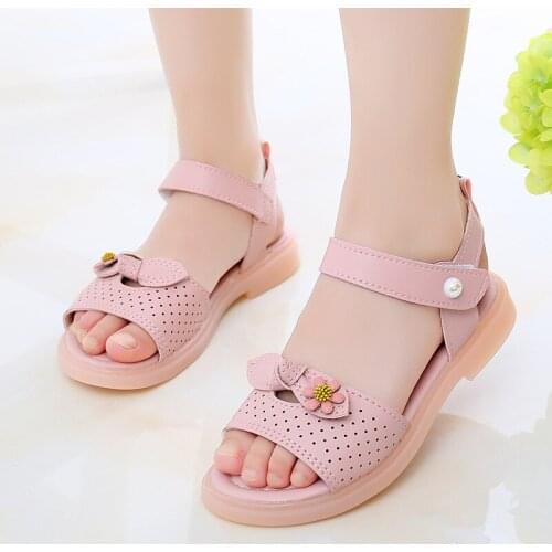 Kids Summer Shoes For Girls Beach Sandals 2021 Children Fashion Flowers Bow Sports Sandals For Little Girl 3 5 7 8 9 10 12 Years