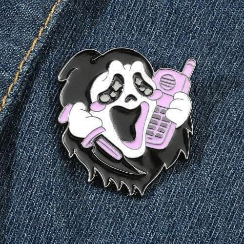 Halloween Cute Witch Call Up Enamel Pins Cartoon Badge Jewelry Decoration Backpack Bags Lapel Brooches Gifts For Child