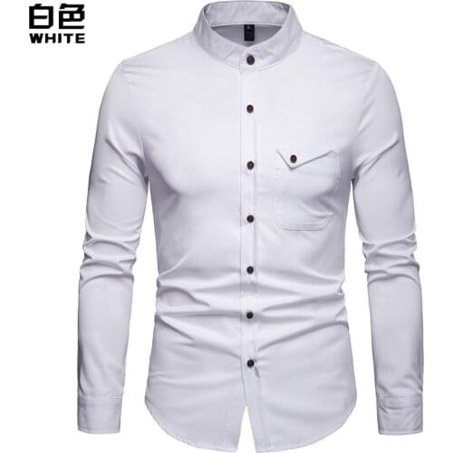 European version of mens shirts, spring and autumn casual long-sleeved shirts, mens shirts