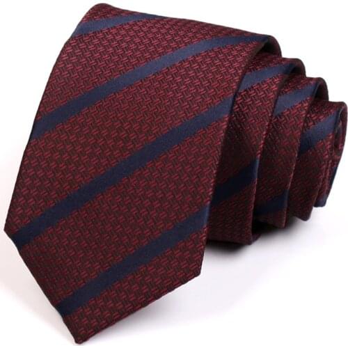 Classic 7CM Striped Ties Gentleman Business Ties 2020 New High Quality Fashion Formal Tie For Men Business Suit Work Necktie Red