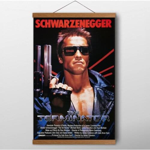 The Terminator Movies Arnold Schwarzenegger Classic Poster Canvas Wall Art Prints Solid Wood Scrolls Painting for Home Decor