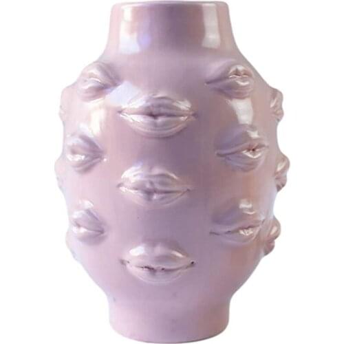 European Style Creative Lips Vase Artist Home Living Room Flower Arrangement Flower Art Vase Decoration