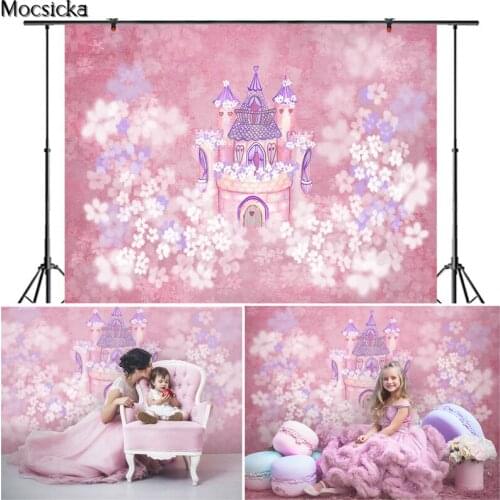 Mocsicka Flower Castle Photography Background Pink Backdrops Newborn Baby Child Pregnant Woman Portrait Photo Decoration Props