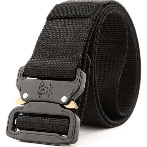 New Tactical Designer Men Wide Belt For Trousers Alloy Buckle Nylon Army Belts 4.3CM Width Training Equipment Canvas Waist Belt