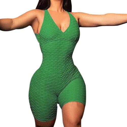 Sexy Womens One-piece Sportswear Backless Sleeveless Yoga Set High Waist Sports Suit Running Gym Training Jumpsuit Clothing